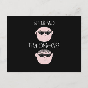 Funny Hairless Baldy Bald Typ Skin Head Men Hairlo Postkarte