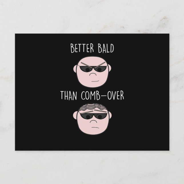 Funny Hairless Baldy Bald Typ Skin Head Men Hairlo Postkarte (Vorderseite)