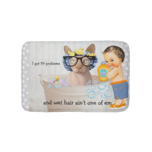 Funny Hairless Cat Bath Mat Badematte