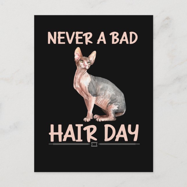 Funny Hairless Cat Sphynx Hair Spaß Postkarte (Vorderseite)