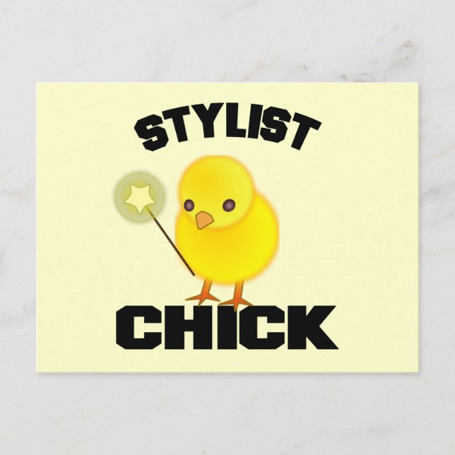 Funny Hairstylist Chick Postkarte (Vorderseite)