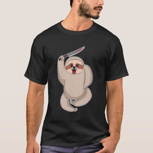 Funny Halloween 2020 Sloths Murderous Sloth Bloody T-Shirt (Vorderseite)