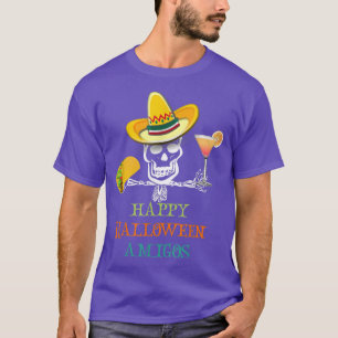 Funny Halloween Amigos Skelett Mexikanischer Hut T T-Shirt