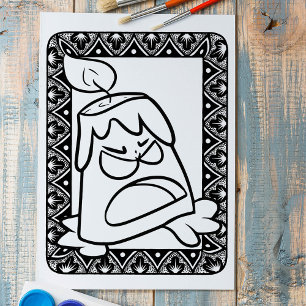 Funny Halloween Angry Candle Coloring Page Poster