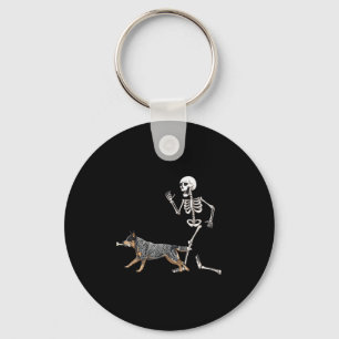 Funny Halloween Australian Cattle Dog And Skeleton Schlüsselanhänger