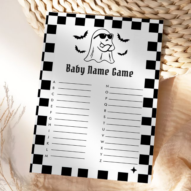 Funny Halloween Baby Name Game Game Card Einladung (Von Creator hochgeladen)