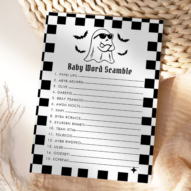Funny Halloween Baby Word-Spielkarte Einladung (Von Creator hochgeladen)