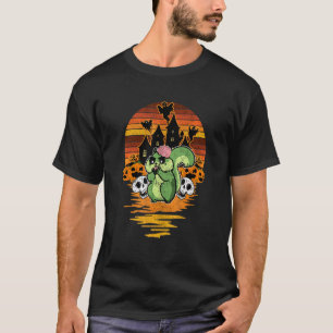 Funny Halloween Beängstigend Hamster Retro Sunset  T-Shirt