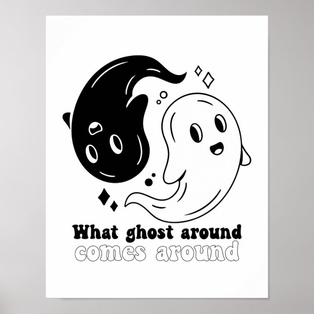 Funny Halloween Boo Was Geist um sich herum kommt Poster (Vorne)