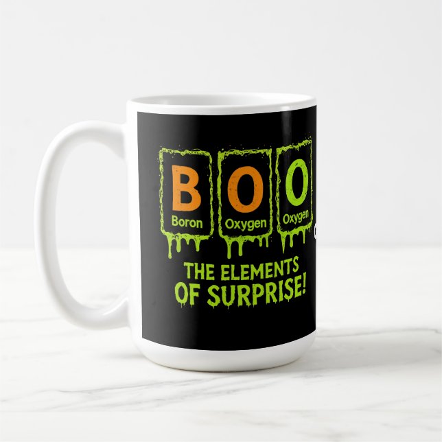 Funny Halloween Books Elements Science Überraschun Kaffeetasse (Links)