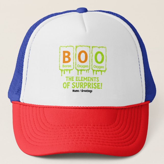Funny Halloween Books Elements Science Überraschun Truckerkappe (Vorderseite)