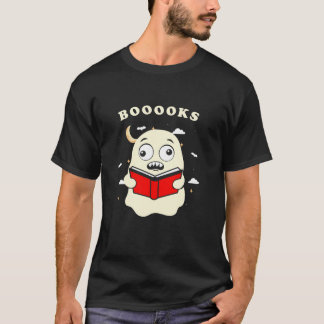 Funny Halloween Booooks Ghost Reading Library Book T-Shirt