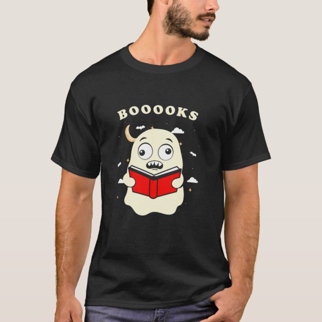 Funny Halloween Booooks Ghost Reading Library Book T-Shirt (Vorderseite)