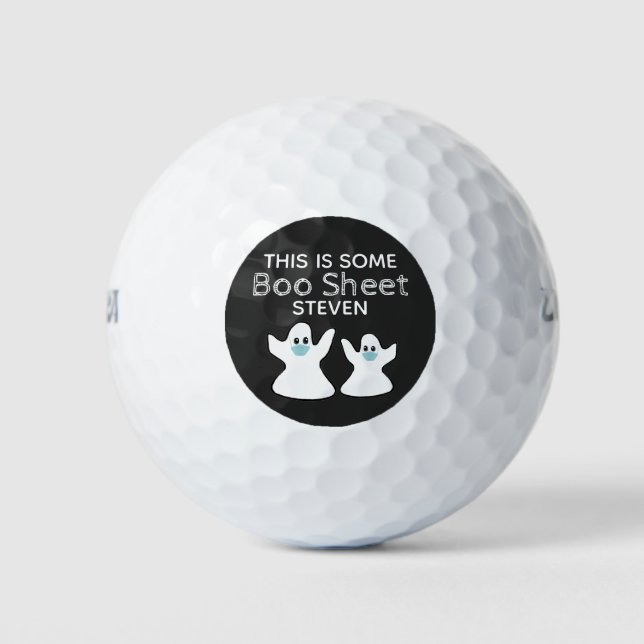 Funny Halloween Bootsheet Ghost Quote Custom Golfball (Vorderseite)