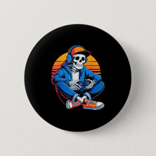 Funny Halloween Boys Men Kids Skelett Video Gamin Button