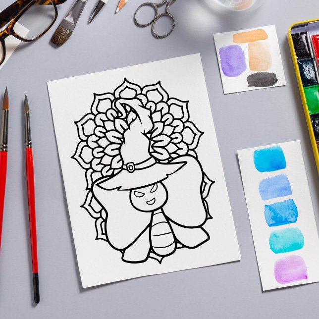 Funny Halloween Butterfly Coloring Page Poster (Von Creator hochgeladen)