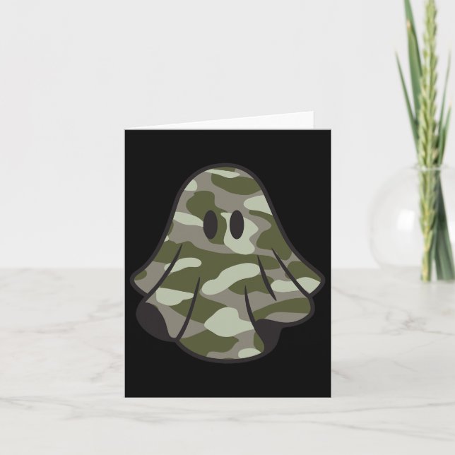 Funny Halloween Camouflage Camouflage Ghost Hello  Karte (Vorderseite)