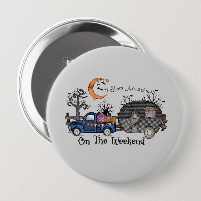 Funny Halloween Camping Button (Vorne & Hinten)