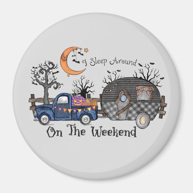 Funny Halloween Camping Magnet (Vorne)