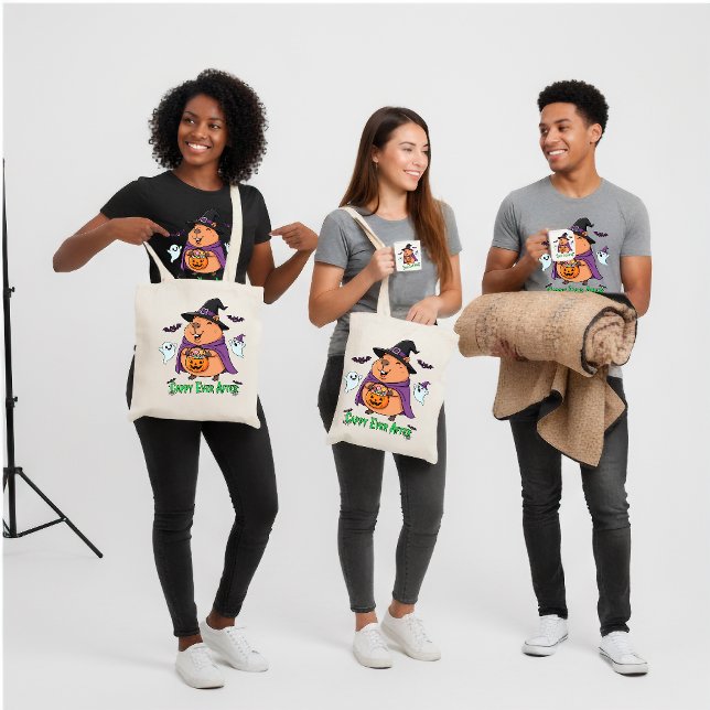 Funny Halloween Capybara "Cappy Ever After" Tragetasche (Von Creator hochgeladen)