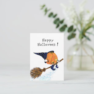 Funny Halloween Card Hexenkürbis Mitteilungskarte
