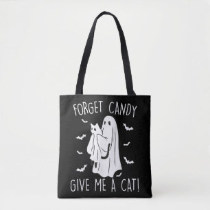 Funny Halloween Cat Ghost vergessen Candy Give me 