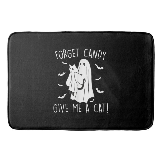 Funny Halloween Cat Ghost vergessen Candy Give me  Badematte (Vorderseite)