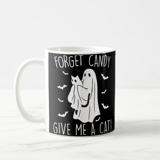 Funny Halloween Cat Ghost vergessen Candy Give me  Kaffeetasse (Links)