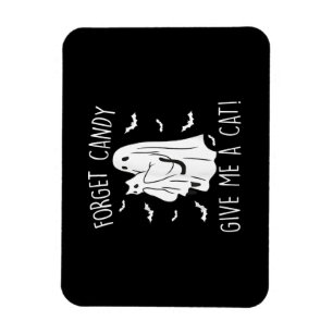 Funny Halloween Cat Ghost vergessen Candy Give me  Magnet
