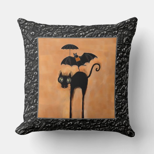 Funny Halloween Cat Kissen (Vorderseite)