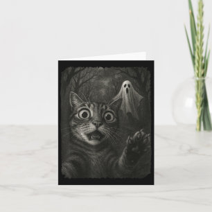 Funny Halloween Cat Selfie mit Soky Cat Ghost Lov Karte
