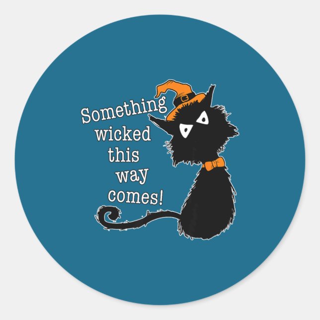 Funny Halloween Cat - Shakespeare Macbeth Quote  Runder Aufkleber (Vorderseite)