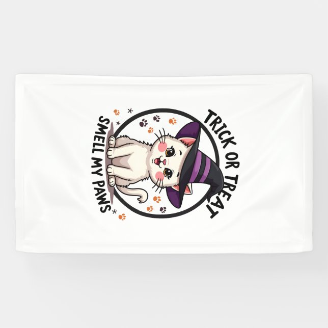 Funny Halloween Cat Shirt - Cute Trick or Treat Gi Banner (Horizontal)