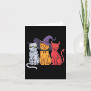 Funny Halloween Cat Trio Kostüm Hexe Mummy Devil Karte