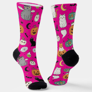 Funny Halloween Cats und Pumpkins Socken