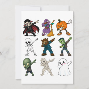 Funny Halloween Characters Dabbing Einladung