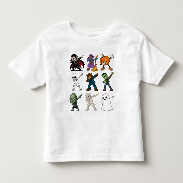Funny Halloween Characters Dabbing Kleinkind T-shirt (Vorderseite)