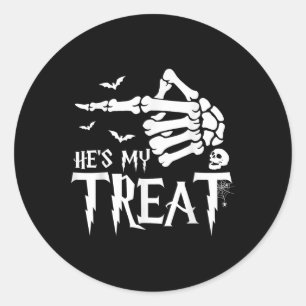 Funny Halloween Costume Couple Skeleton Matching S Runder Aufkleber