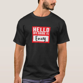 Funny Halloween Costume Hello My Name is Envy Pun  T-Shirt