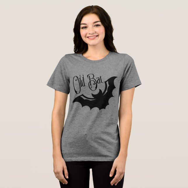 Funny Halloween Costume Old Bat Tri-Blend Shirt (Vorderseite voll)