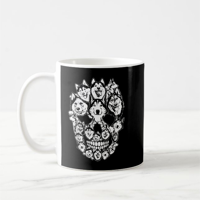 Funny Halloween Costume Skull Siberian Husky Dog L Kaffeetasse (Links)