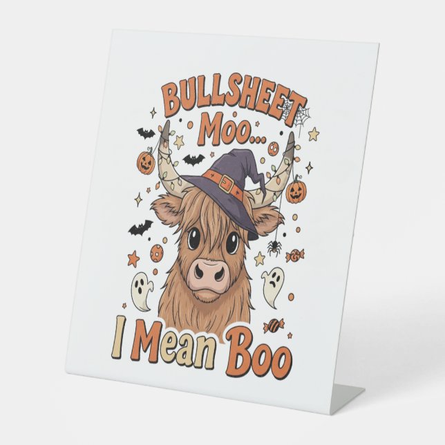 Funny Halloween Cow Bullsheet I Gemein Sockelschild (Vorderseite)