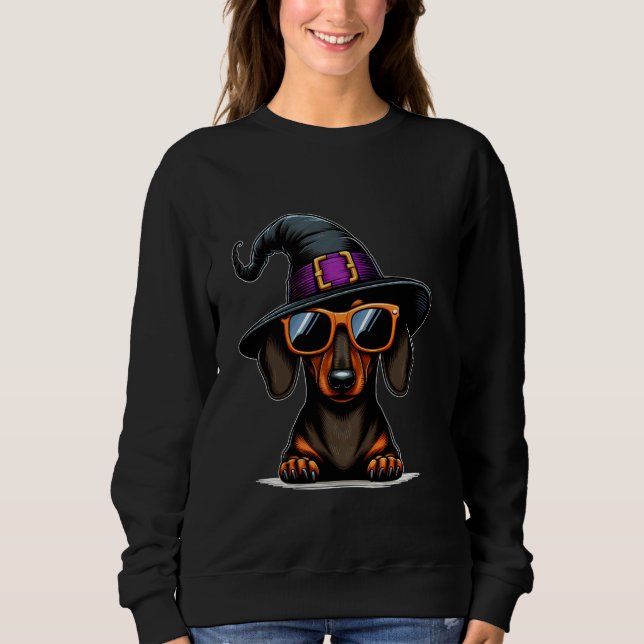 Funny Halloween Dackel Niedliche Dackel Hund Welpe Sweatshirt (Vorderseite)
