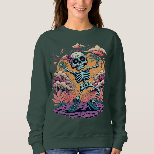 Funny Halloween Dancing Skeleton Sweatshirt (Vorderseite)