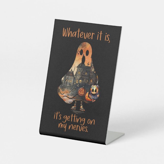 Funny Halloween Decor Sarcastic Ghost Sockelschild (Vorderseite)