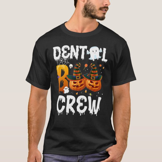 Funny Halloween Dental Boo Crew Nurse Dentist Doct T-Shirt (Vorderseite)