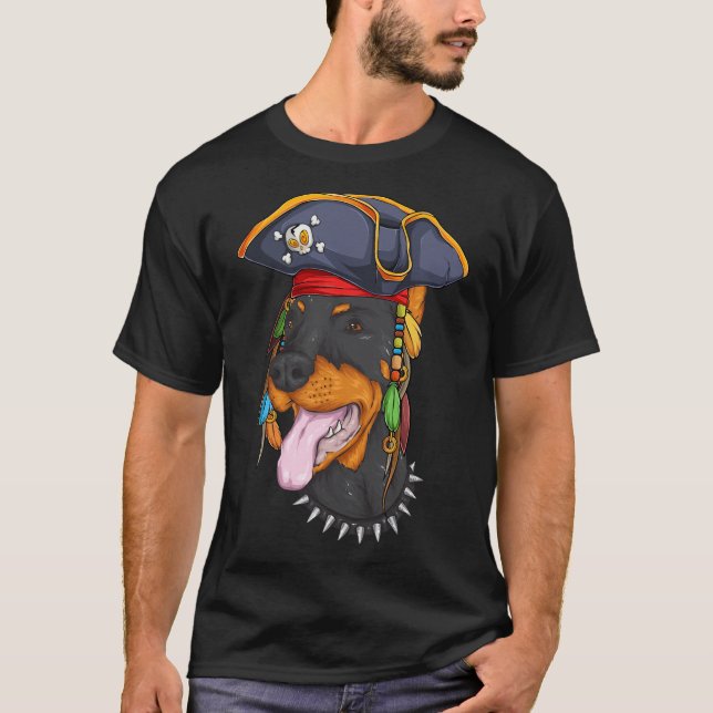 Funny Halloween Doberman Costume Beängstigend Pira T-Shirt (Vorderseite)