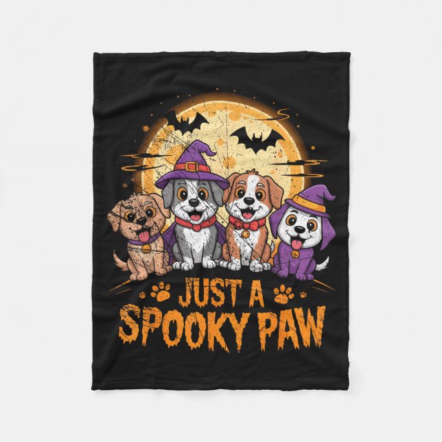 Funny Halloween Dog Ghost Costume Puppy Just A Sok Fleecedecke (Vorderseite)