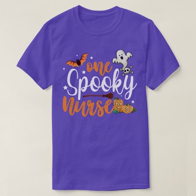 Funny Halloween Ein Spooky Nurse Pumpkin Ghost Nur T-Shirt (Design vorne)