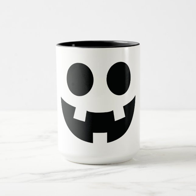 Funny Halloween Face Bumkin Smile Tasse (Zentrum)
